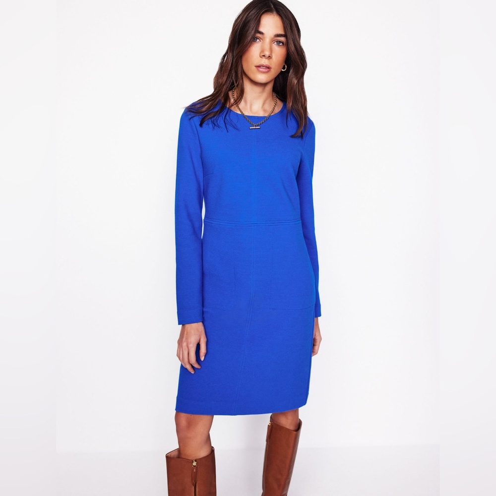 Boden Women's Vibrant Blue Long Sleeve Dress